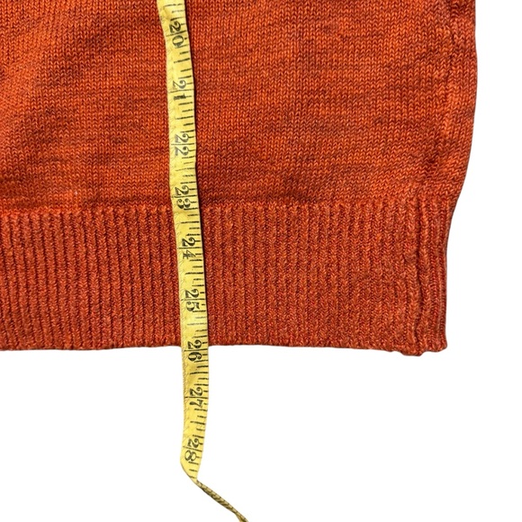 Paul Stuart Men's Orange V-Neck Irish Linen Made in Ireland Sweater Size XL - Picture 7 of 7